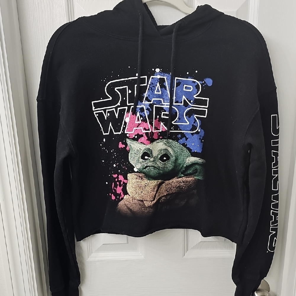 Star Wars Black Hoodie with Baby Yoda Graphic